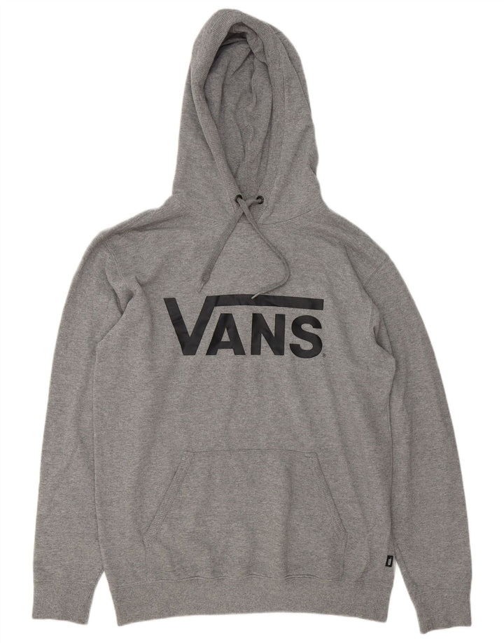 Vans Hombre Sudadera Con Capucha Gráfica Jersey De Algodón Gris Medio
