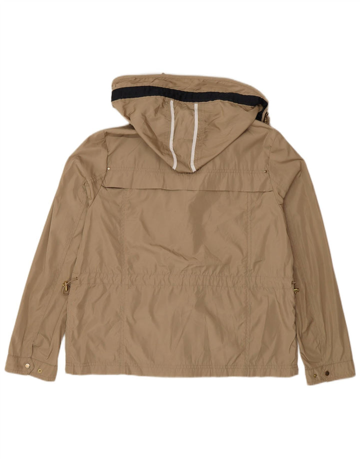 Zara Mujer Chaqueta Utilitaria Con Capucha ES 40 XL Poliéster Beige