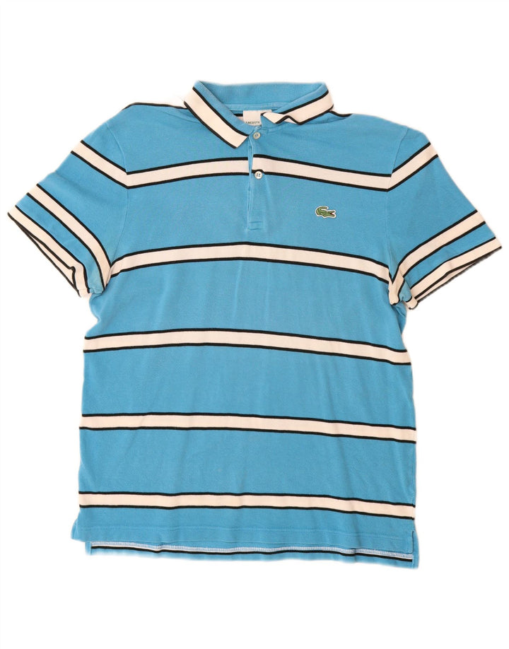 Polo Lacoste para hombre talla 5 grande algodón a rayas azules