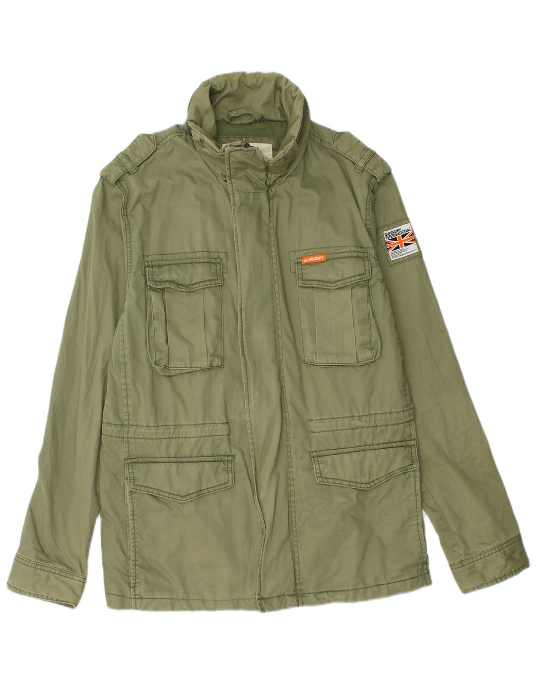 SUPERDRY Chaqueta militar para hombre ES 38 Algodón verde medio