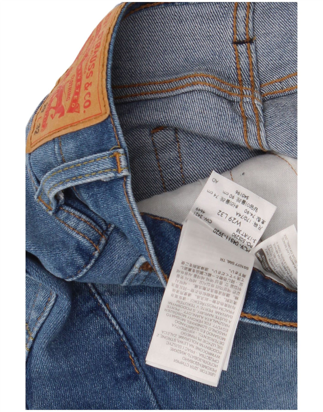 Levi's Hombre 511 Slim Jeans W29 L32 Algodón Azul
