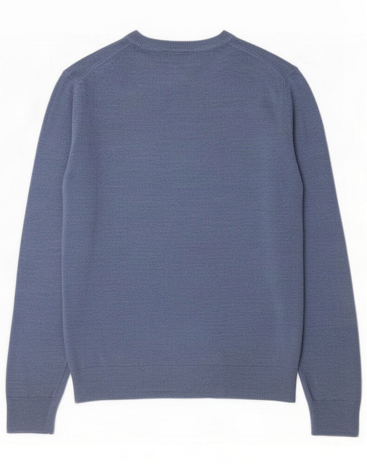 Dockers suéter con cuello redondo para hombre, acrílico azul medio