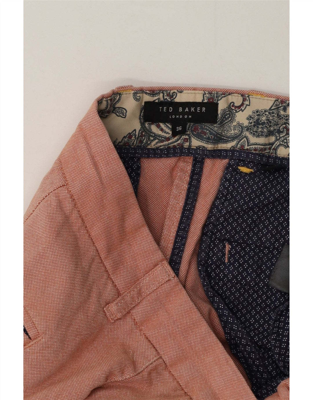Ted Baker Pantalones cortos chinos para hombre W36 Grande Rosa