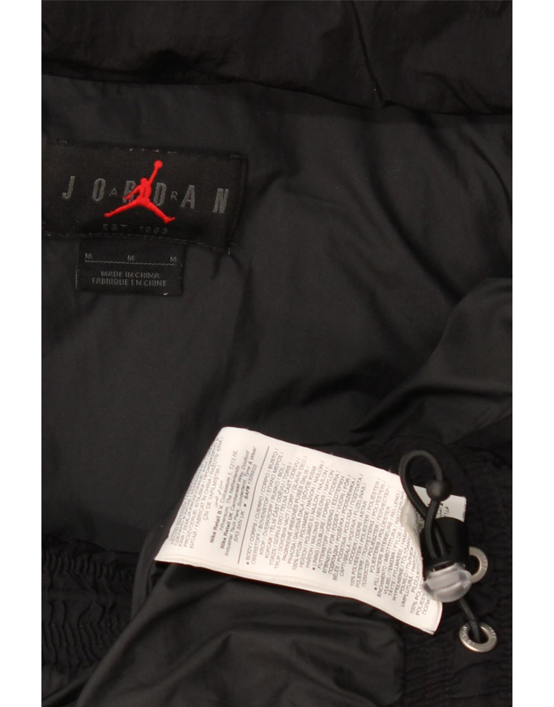 Jordan Chaqueta acolchada con capucha para hombre UK 38 Mediana Negro Poliéster