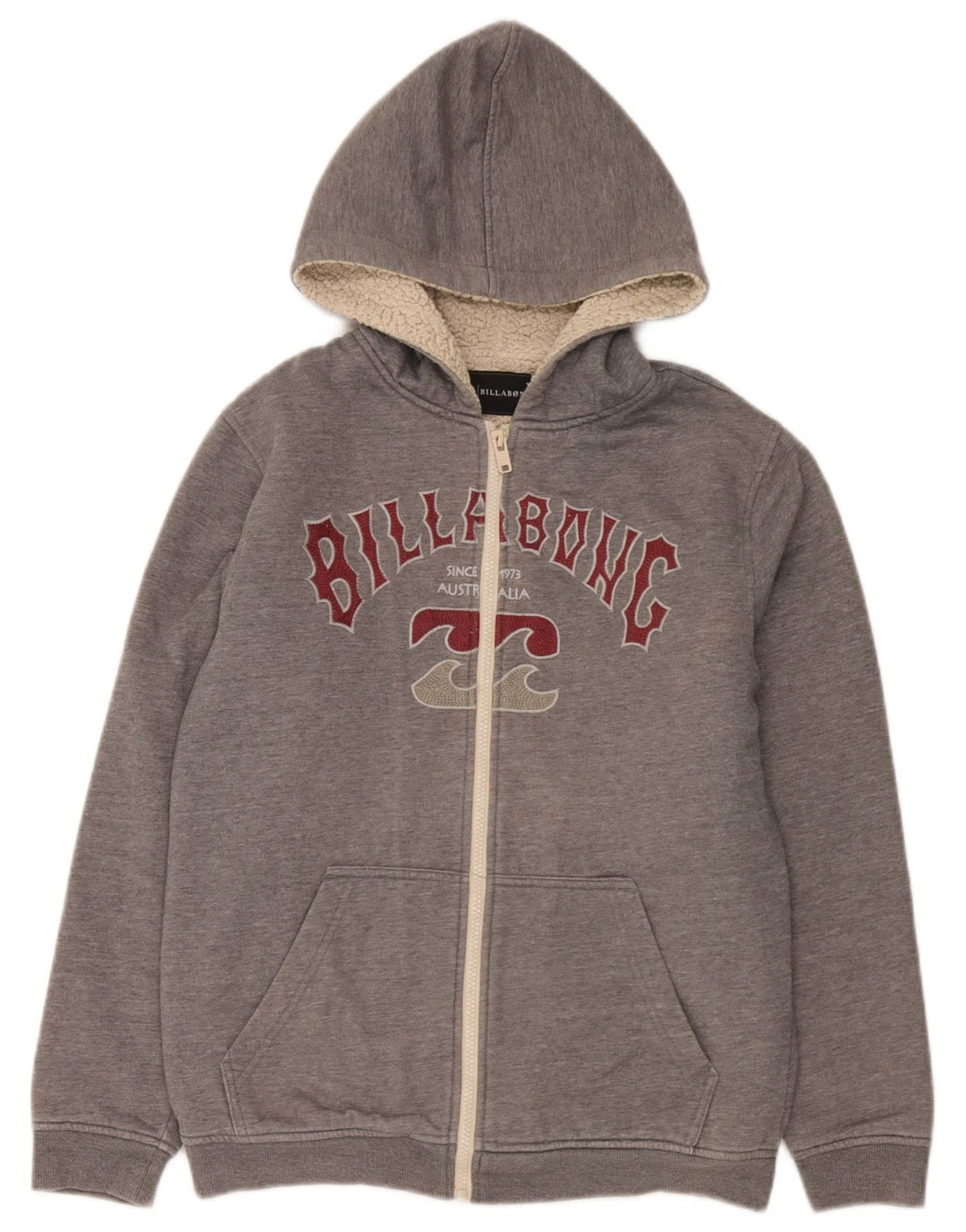 Billabong Sudadera con capucha y cremallera gráfica para niños 15-16 años Poliéster gris