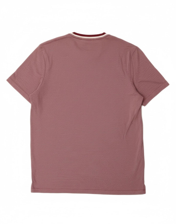 MICHAEL KORS Mens T-Shirt Top Medium Maroon Check