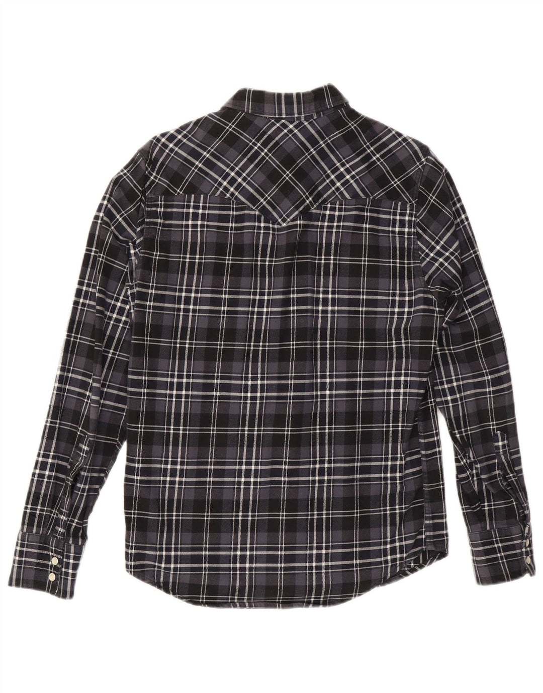 LEVI'S Camisa de franela elástica de algodón a cuadros negros pequeños para hombre