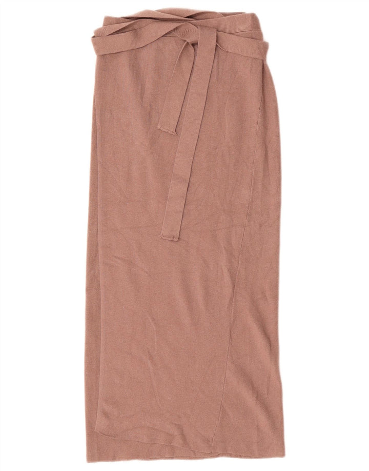 Zara Mujer Falda Cruzada De Punto Pequeña W26 Marrón