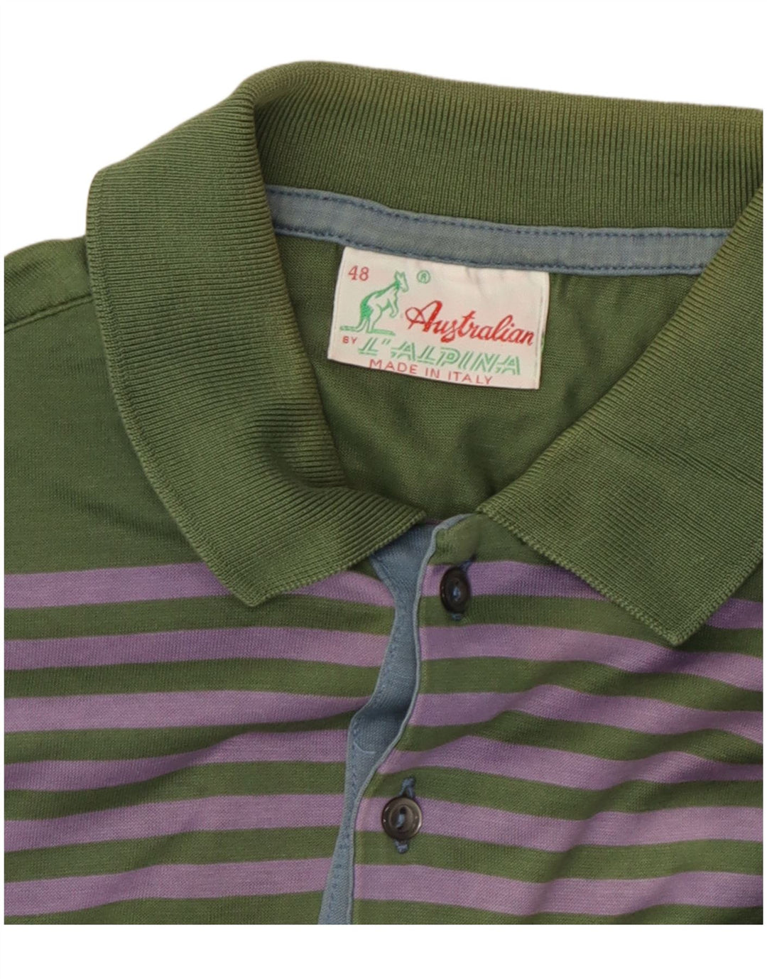AUSTRALIAN L'ALPINA Polo para hombre IT 48 Rayas verdes medianas