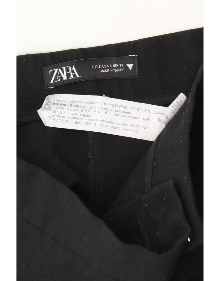 Zara Mujer Falda Pantalón UK 8 Small Poliéster Negro