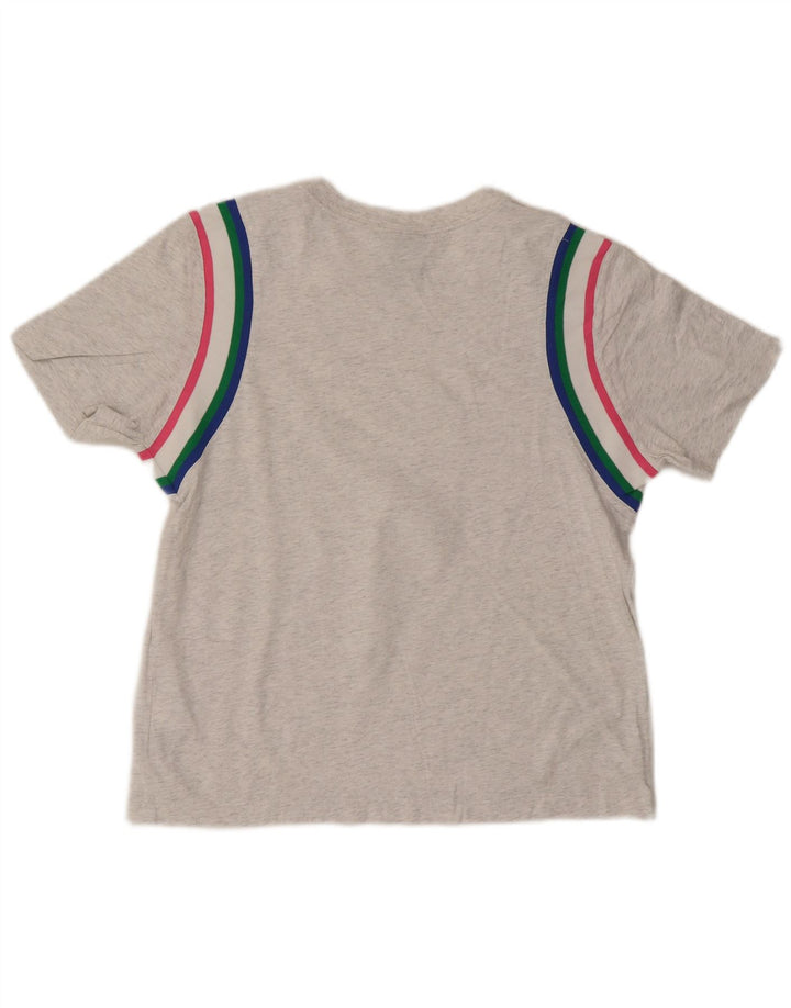 Nike Camiseta para mujer Top UK 44 Algodón a rayas gris medio