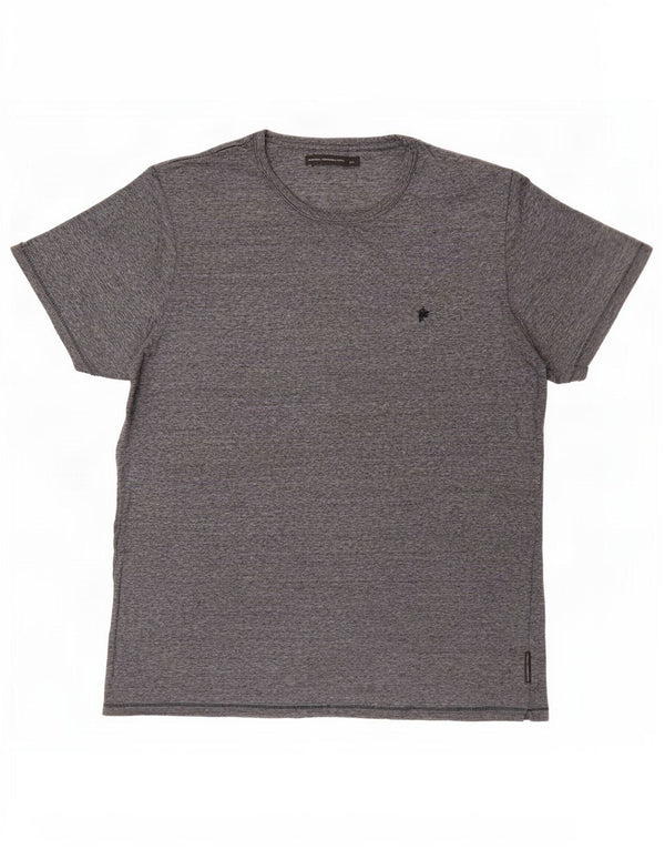 French Connection Camiseta para hombre Top 2XL Algodón gris a rayas