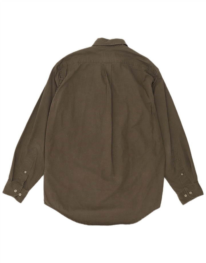 Marlboro Classics Camisa de corte tradicional para hombre Algodón caqui medio