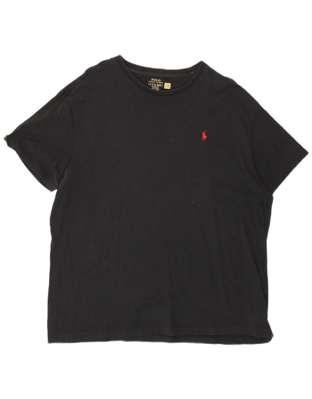 POLO RALPH LAUREN Camiseta de corte clásico para hombre Top XL Algodón negro