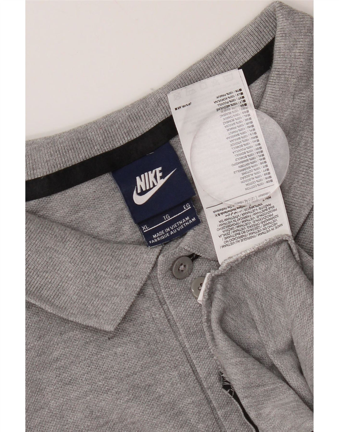 Nike Polo Hombre XL Algodón Moteado Gris