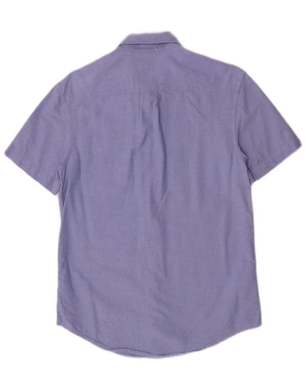 Camisa Penguin Hombre Manga Corta Small Azul Algodón