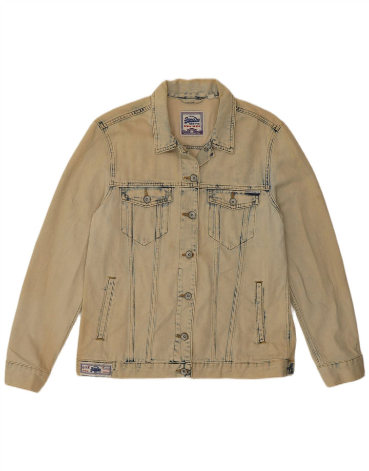 SUPERDRY Chaqueta vaquera para mujer UK 10 Small Beige Cotton