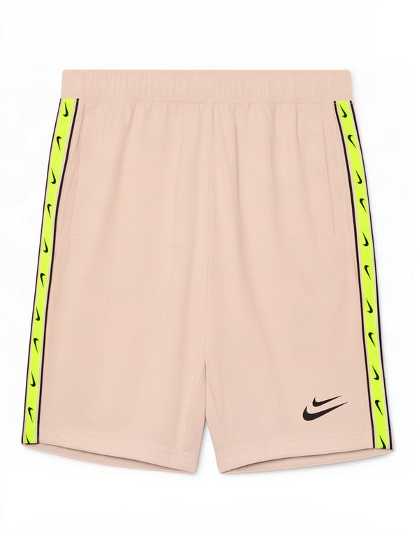 Nike Mens Graphic Sport Shorts Small Beige Colourblock Cotton
