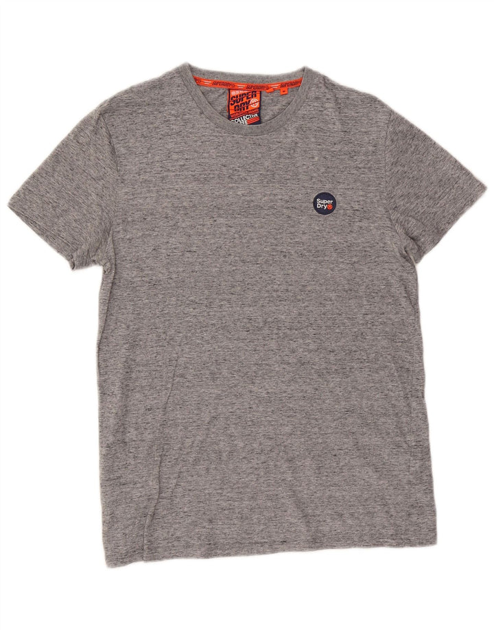 Superdry Camiseta para hombre Top de algodón moteado en gris medio