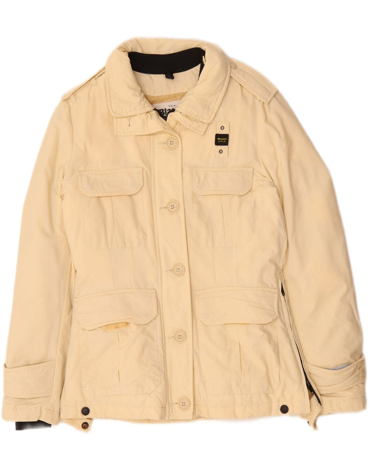 Blauer Chaqueta militar extragrande para mujer UK 10 Small Beige