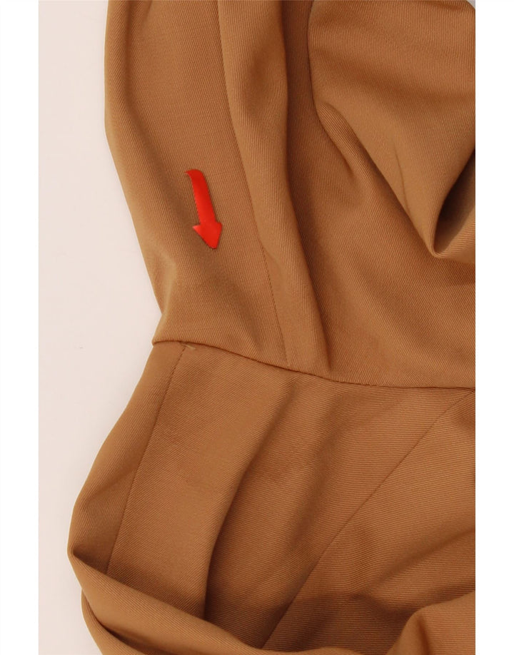 Vintage mujer 3 botones 3/4 manga Blazer chaqueta IT 42 Rayón marrón medio