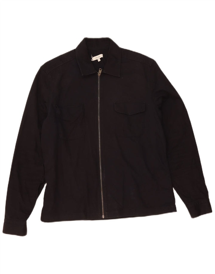 Camisa Reiss Hombre Grande Azul Marino Algodón