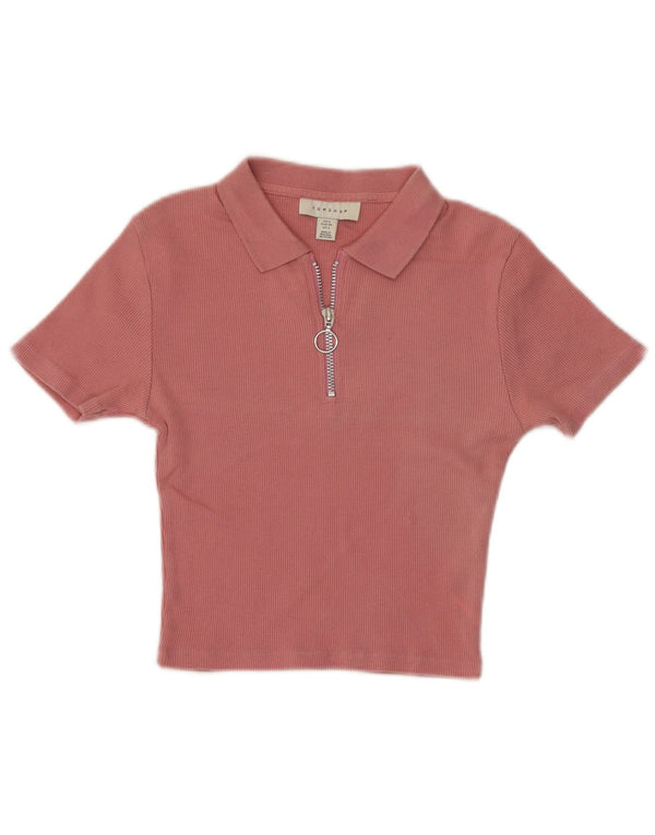 Topshop Polo corto para mujer UK 6 XS Algodón rosa