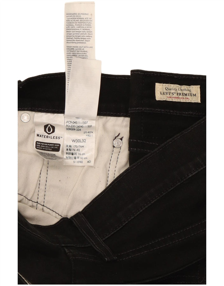 Levi's Hombre 511 Slim Jeans W30 L32 Algodón Negro