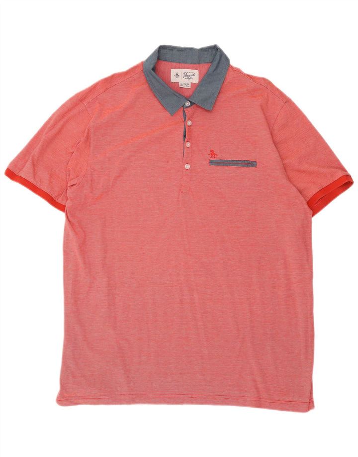 Polo Penguin Hombre XL Rayas Rojas