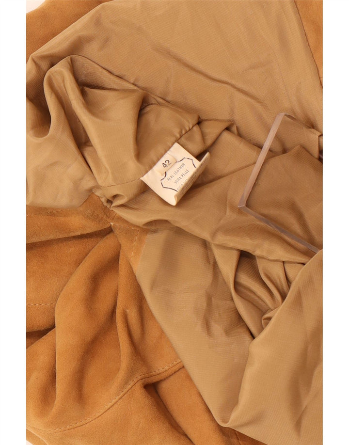 Chaqueta de ante vintage para mujer IT 42 cuero marrón medio