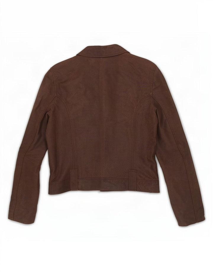 In Extenso Chaqueta de cuero para mujer UK 44 Marrón medio