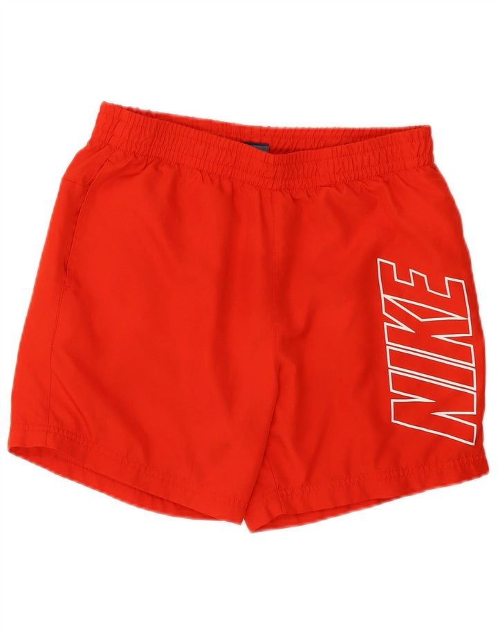 NIKE Pantalones cortos deportivos con gráficos para hombre, poliéster rojo pequeño