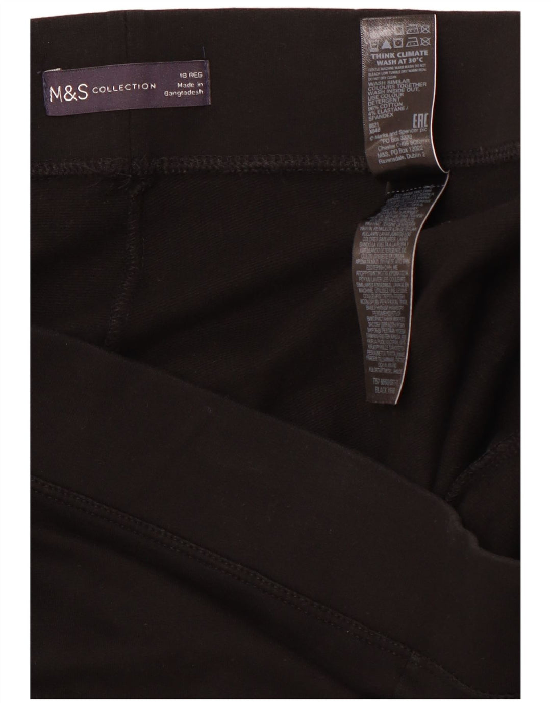 MARKS & SPENCER Pantalones de chándal para mujer ES 40 XL Algodón negro
