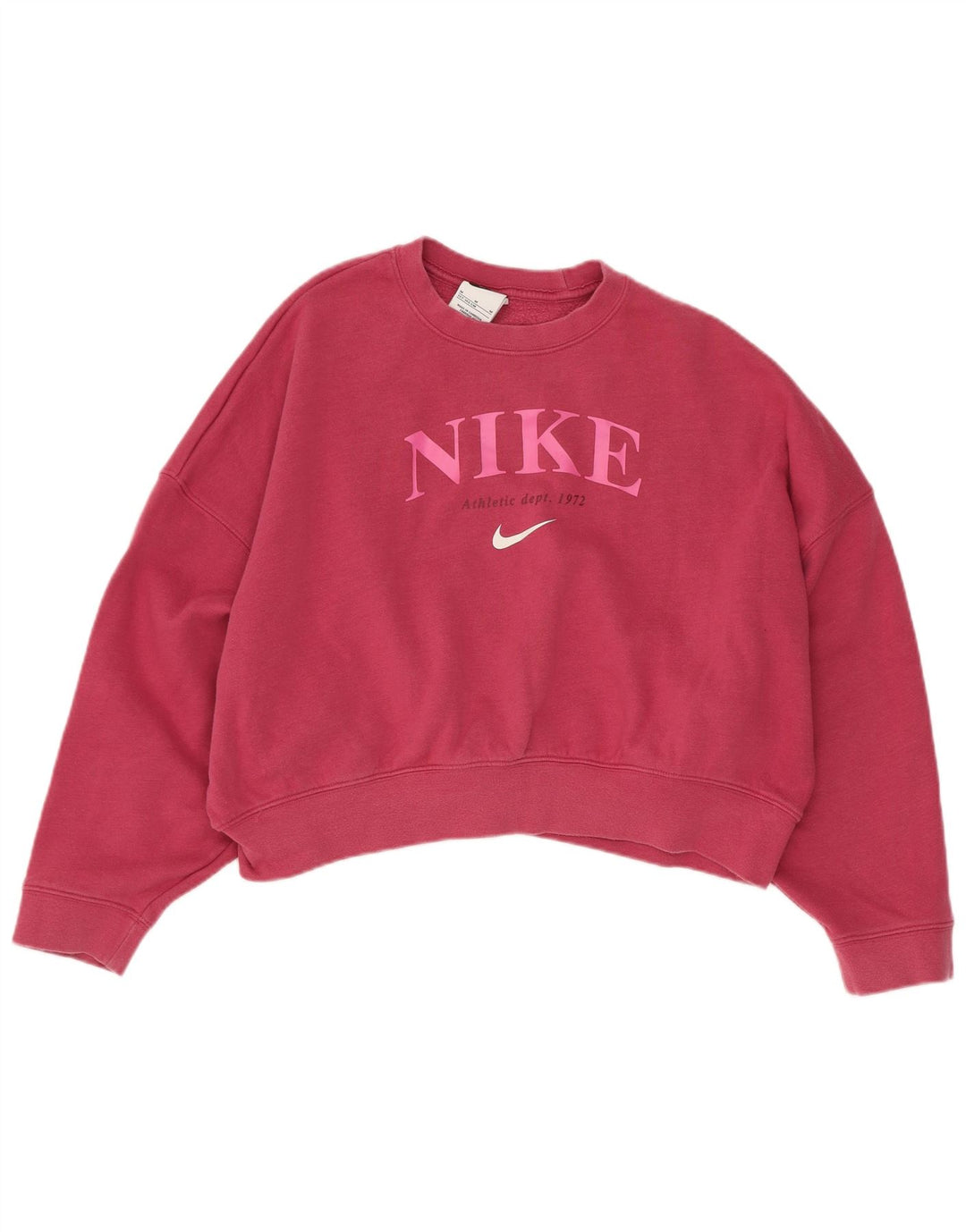Nike - Sudadera extragrande con gráfico corto para niñas de 10 a 11 años, color rosa mediano