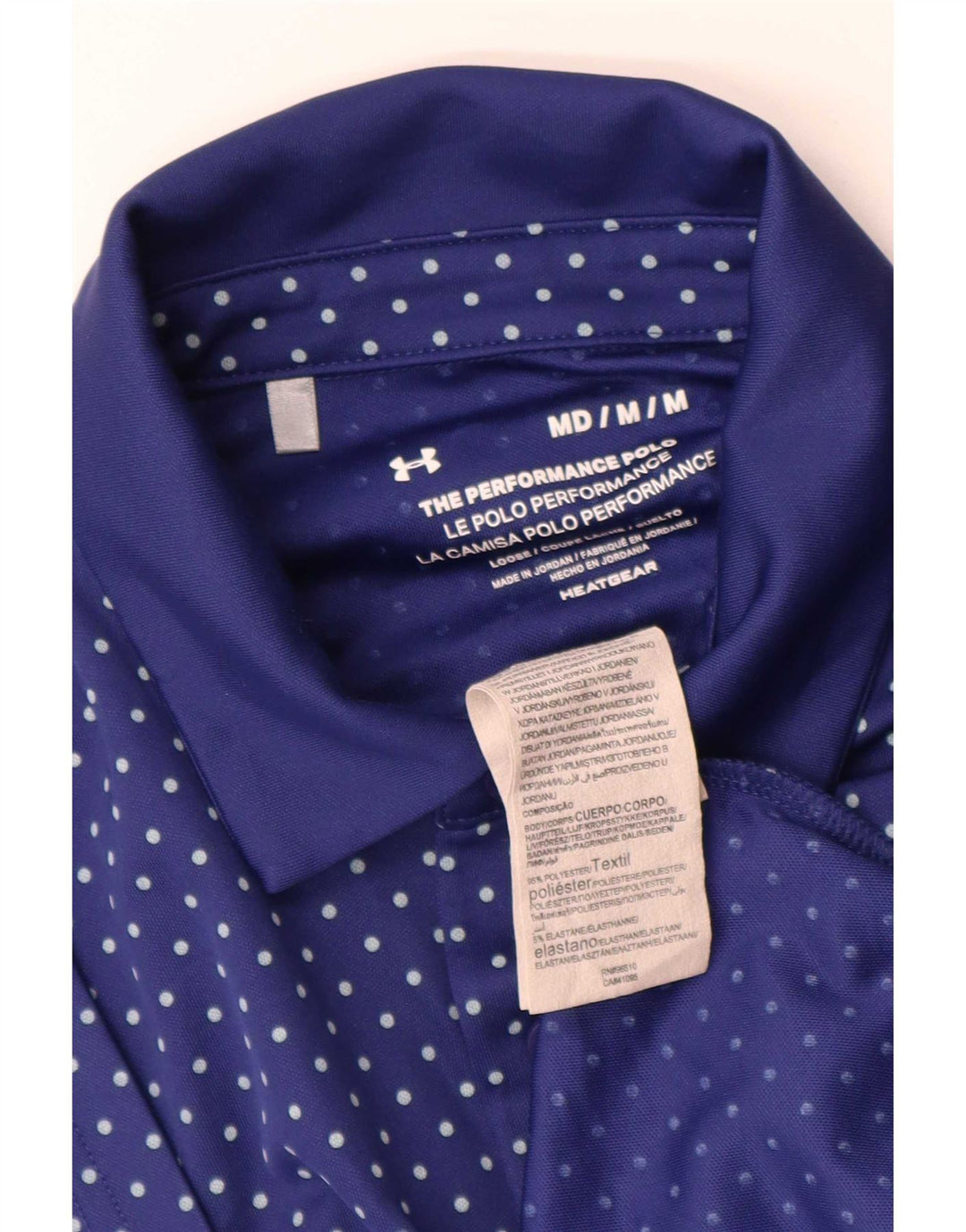 Under Armour Polo Heat Gear para hombre Poliéster moteado azul medio