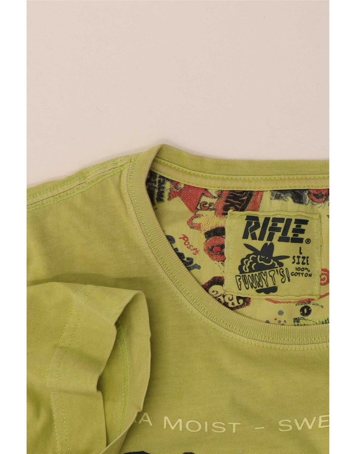 Rifle - Camiseta gráfica para hombre, talla grande, algodón verde