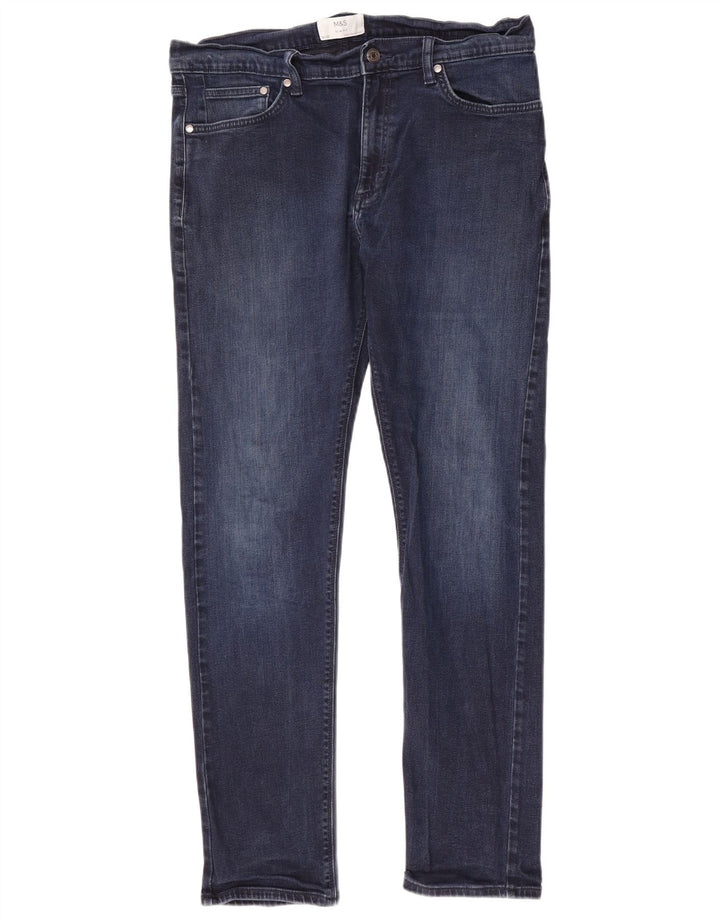 Marks & Spencer Jeans ajustados para hombre W36 L33 Algodón azul marino