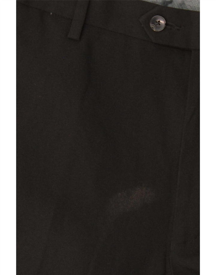 Marks & Spencer Pantalón de traje regular para hombre W40 L31 Poliéster negro