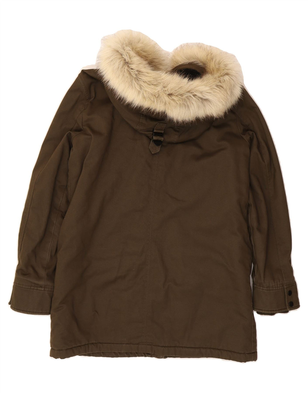 ZARA Womens Hooded Parka Jacket UK 6 XS Brown Vintage Zara and Second-Hand Zara from Messina Hembry 