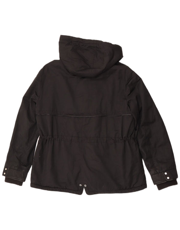 Zara Mujer Chaqueta Cortavientos Con Capucha ES 40 XL Poliéster Negro