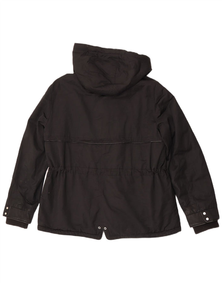 Zara Mujer Chaqueta Cortavientos Con Capucha ES 40 XL Poliéster Negro