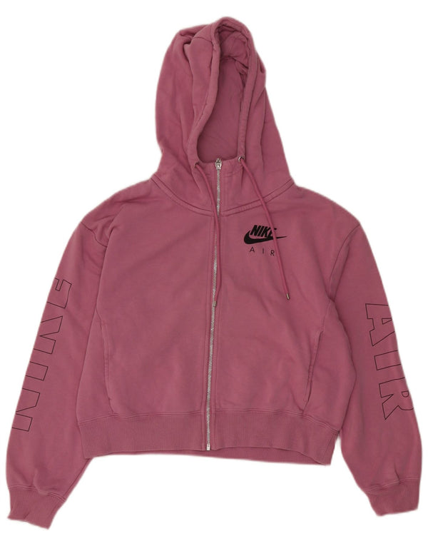 Nike Sudadera con capucha para mujer de gran tamaño con gráfico y cremallera UK 6 XS Algodón rosa