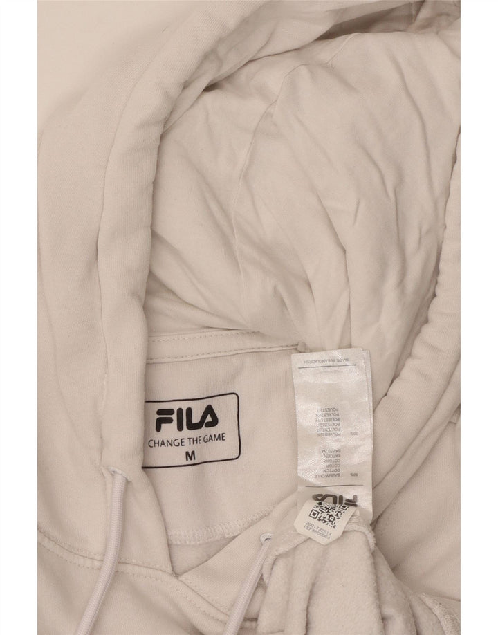 FILA Jersey con capucha gráfica para hombre Algodón blanco mediano
