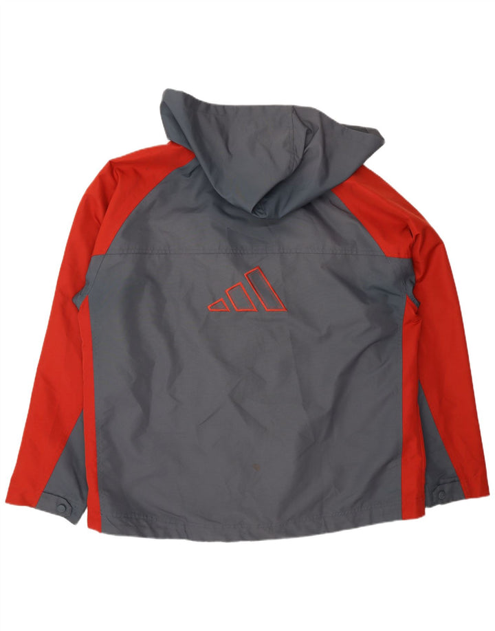 ADIDAS Chaqueta cortavientos con capucha para hombre Reino Unido 44/46 Grande Gris