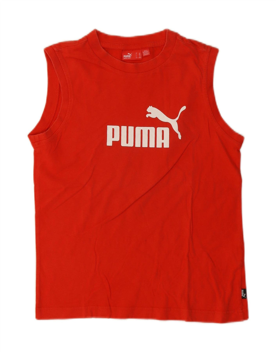 Puma Camiseta sin mangas gráfica para niños 11-12 años Algodón rojo