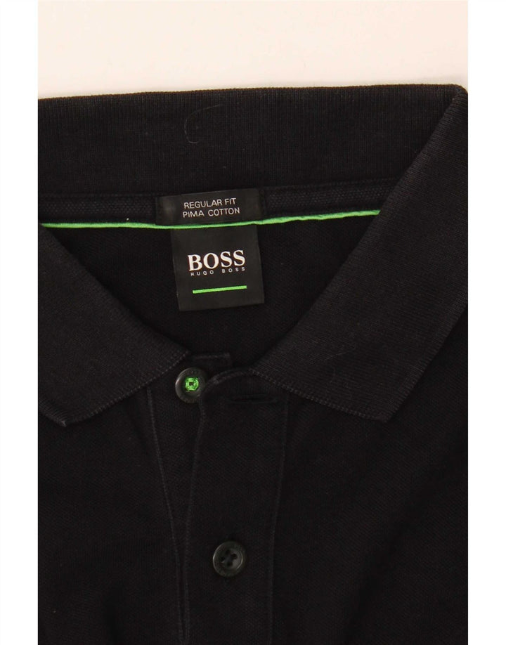 Hugo Boss Hombre | Polo de ajuste regular Negro mediano
