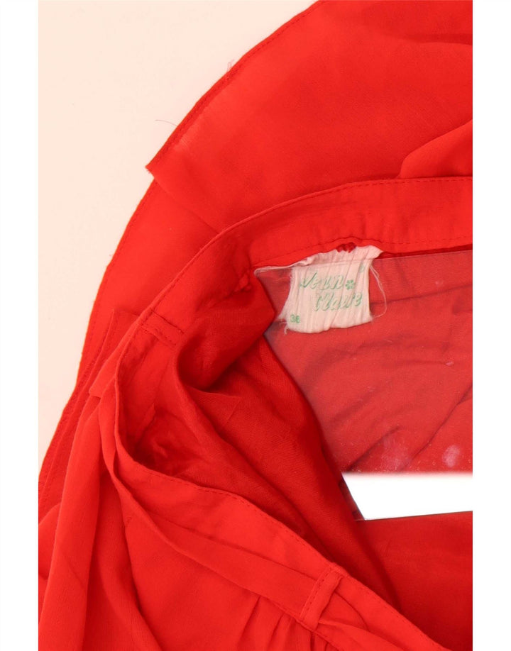 Jean Claude Falda escalonada para mujer EU 36 Small W26 Poliéster rojo