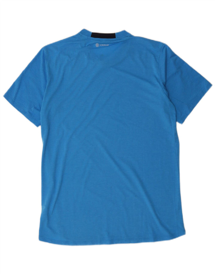ADIDAS Mens Aeroready T-Shirt Top Medium Blue Polyester
