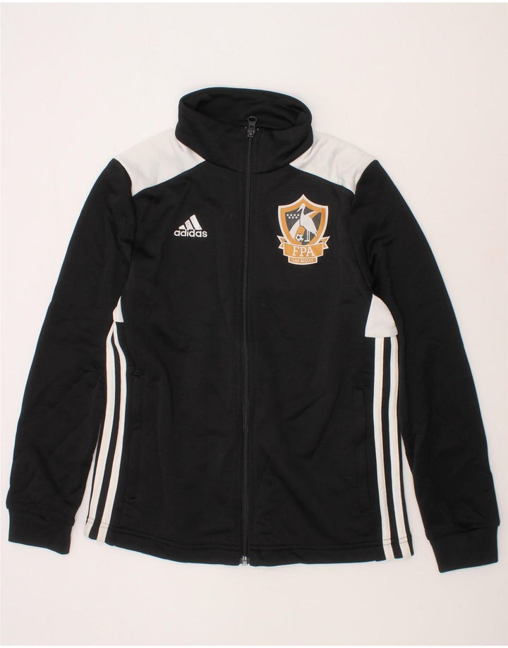 ADIDAS Boys Tracksuit Top Jacket 11-12 Years Black Colourblock Polyester Vintage Adidas and Second-Hand Adidas from Messina Hembry 