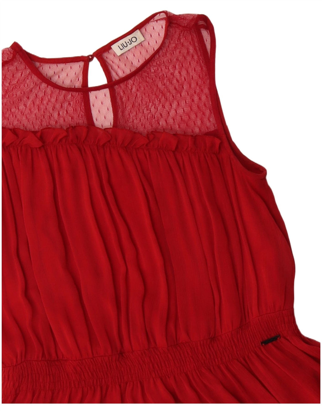 LIU JO Vestido largo sin mangas para mujer UK 42 Medio Rojo